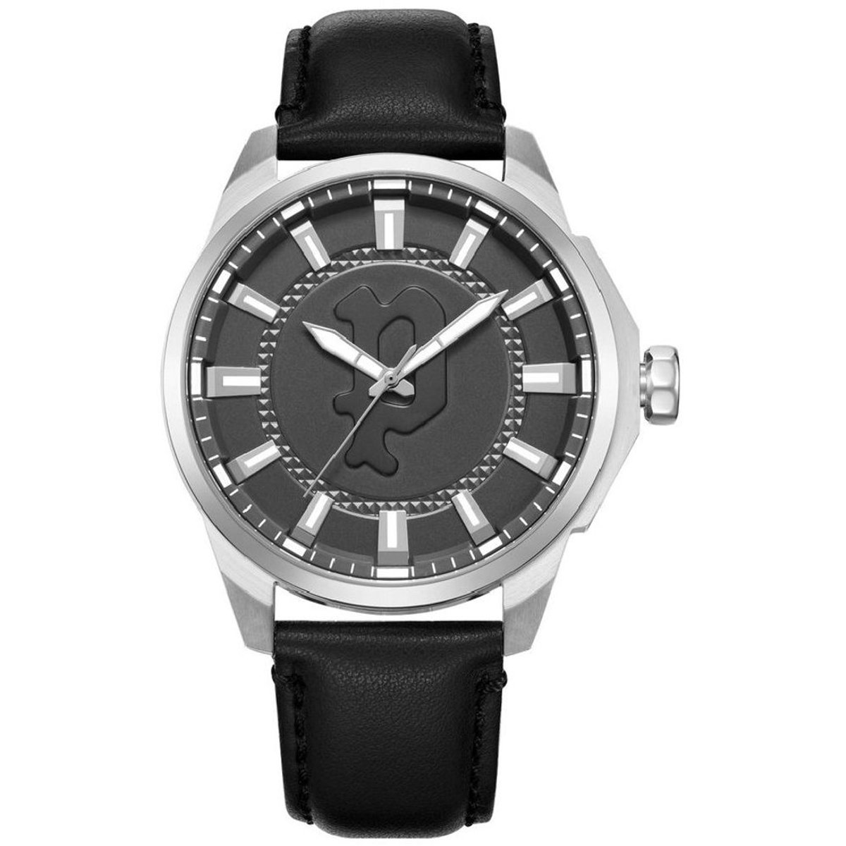 Police Zwarte Leren Horloge Met Unieke Kaweka Functie
