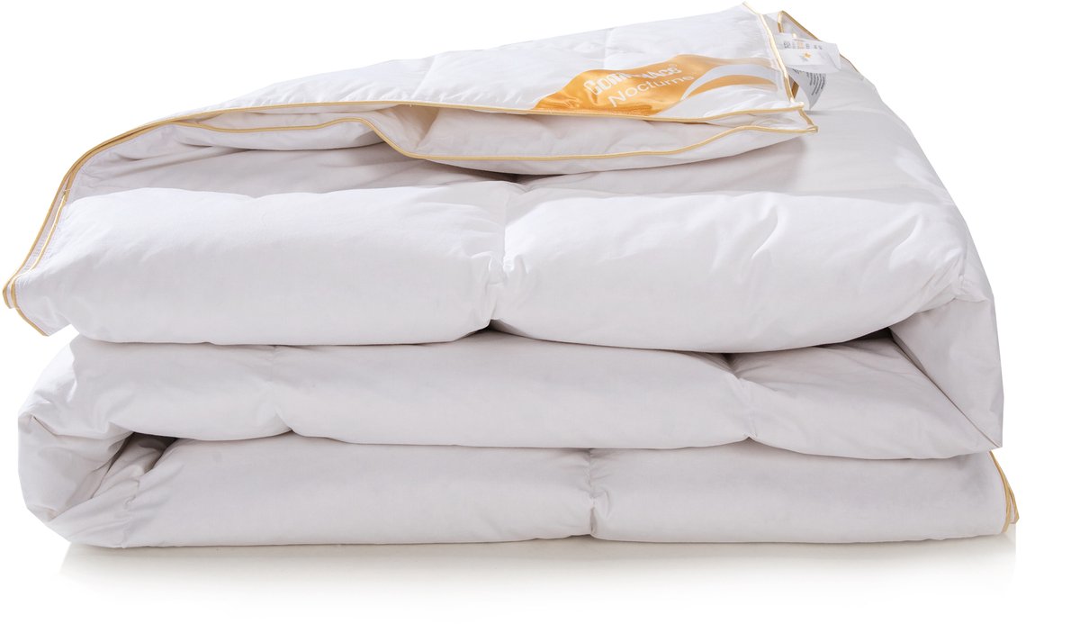ComfortAce Nocturne - 4 Seizoenen Dekbed 200x220 cm - Tijk Percal Katoen - Vulling 90% Eendendons - Overstock