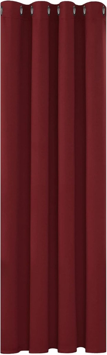 Azalia Donkerrood Verduisterende Gordijn Kant en Klaar, 140x175 cm (B x H), Thermisch Verduisteringsgordijn met Ringen, Slaapkamer Gordijn voor Slaapkamer, Woonkamer, 1 Stuk