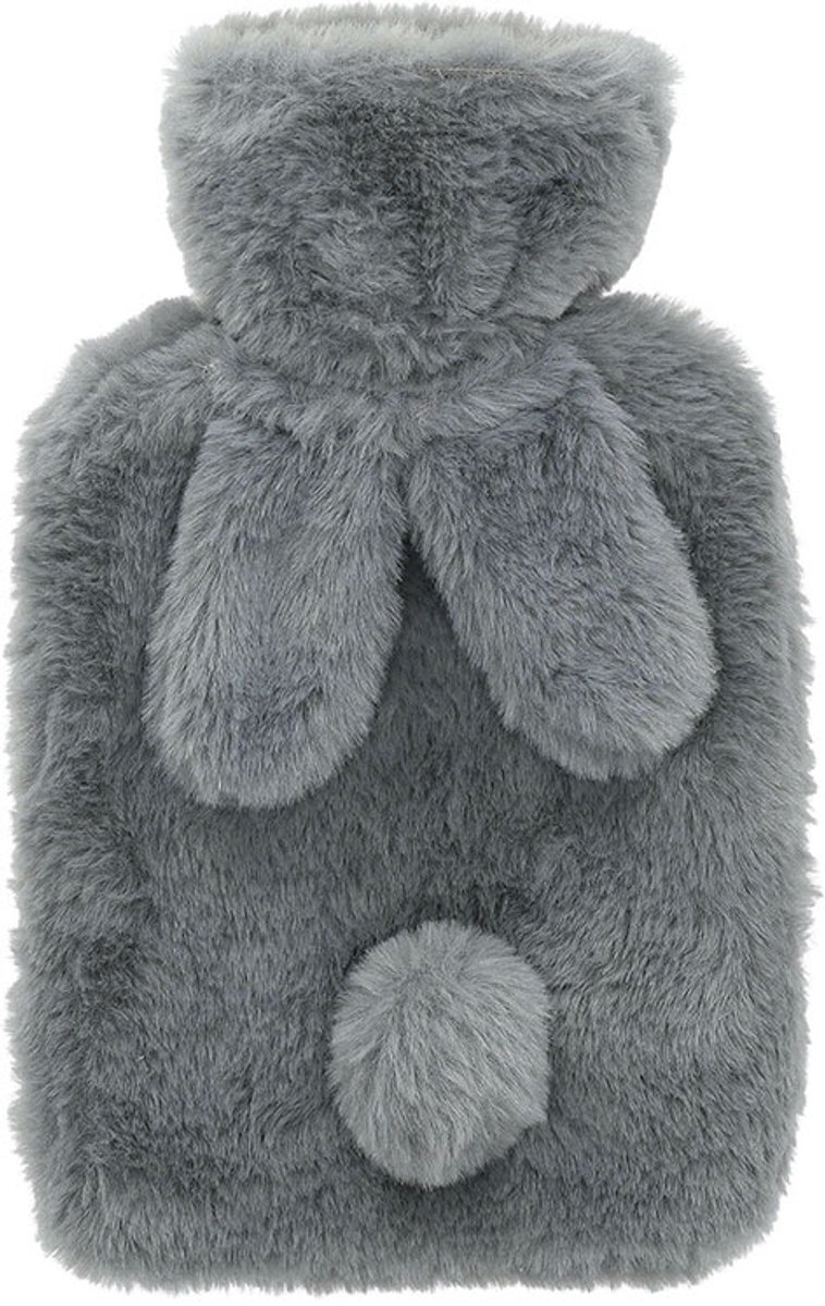 Warmwaterkruik 1L met Bunny Hoes - Grijs - Knuffelbaar Warm