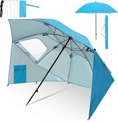 Strandparasols Parasol Strandtent Stokparasols Balkonparasols Strandscherm Zonnenscherm 210 cm UV-bescherming 50+ Inklapbaar met grondpin, draagtas, waterafstotend, strand, tuin, balkon, parasol, tuinparasol Hemelsblauw