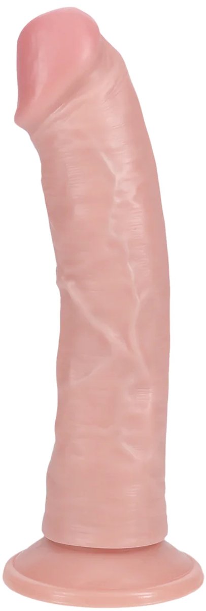 Vibrating Regular Curved Cock - 8" / 20,5 cm - Flesh