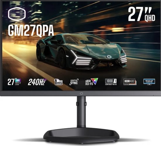 Cooler Master Tempest GM27QPA-EK - LED-Monitor 27'' - 2560x1440 (Quad HD) - 240 Hz - 1 ms - Zwart