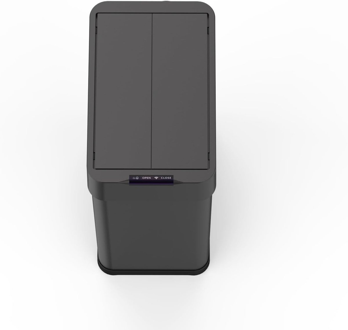 Icoolio sensor prullenbak RVS zwart 50 liter- vuilnisbak - Vlinder opening