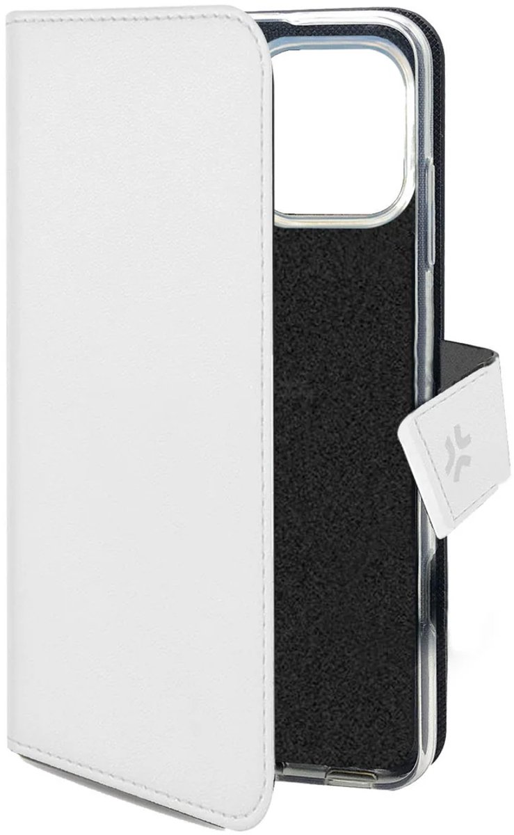 Celly Wally Bookcase Hoesje - Apple iPhone 16 Pro - Kunstleer - Pasjeshouder - Wit