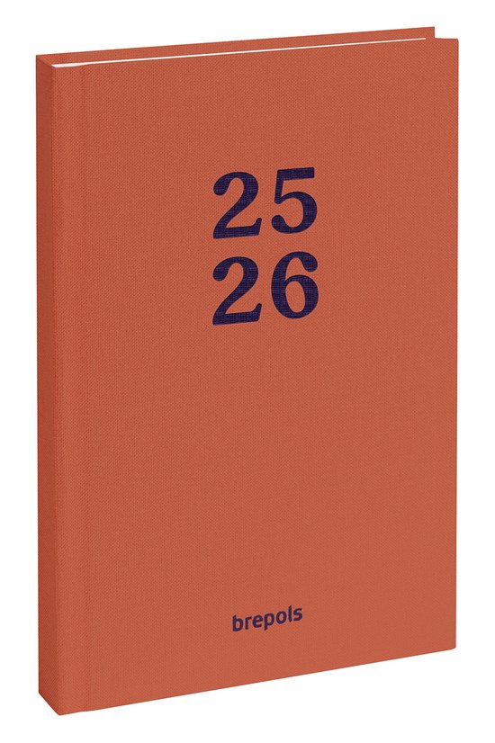 Brepols agenda 2025-2026 - Student RAINBOW - Schoolagenda - 1 week op 2 pagina's - Linnen omslag - Weekoverzicht - Oranje - 9 x 16 cm