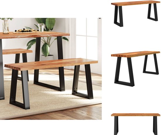 vidaXL Banc - Bancs - Banc d'entrée - Banc à chaussures - Banc avec bord naturel 110 cm Bois d'acacia massif