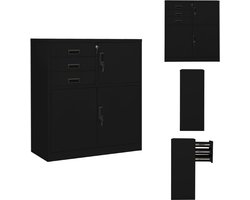 vidaXL Kantoorkast - Kantoorkasten - Kabinet - Kabinetten - Kantoorkast 90x40x102 cm staal zwart