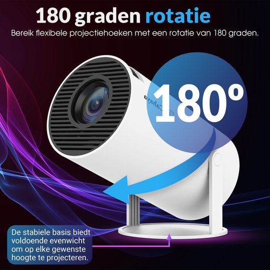Cahaya 2026 vernieuwd model + Gratis HDMI kabel- Pro versie - Mini Beamer - mini projector - draagbare beamer - projector / beamer - Geïntegreerd Android 12.0 systeem - Screen mirroring smartphone - Home cinema