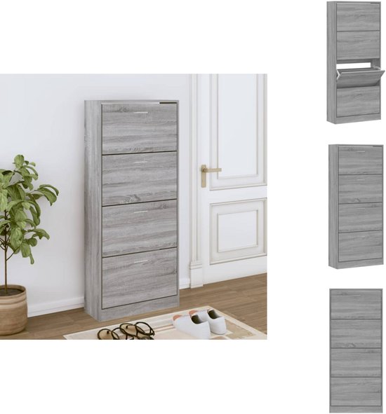 vidaXL Schoenenkast 60x35x70 cm bewerkt hout oud houtkleurig