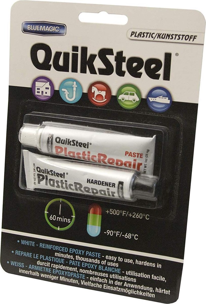 Quiksteel , 2 composants Plastique / Epoxy pour tous les plastiques et  métaux, produit... | bol.com