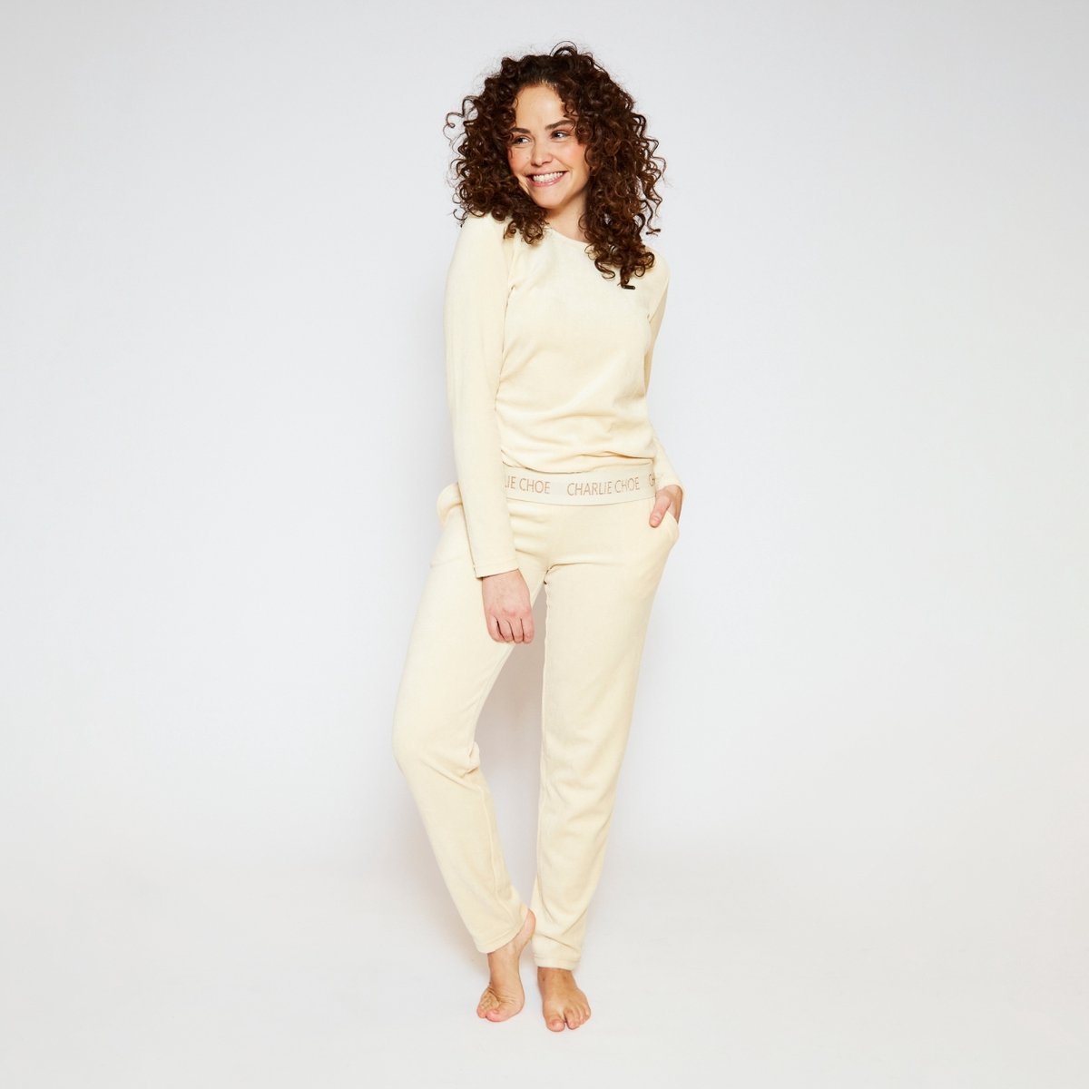Charlie Choe Pyama - velours - Women velours set Off-white Offwhite