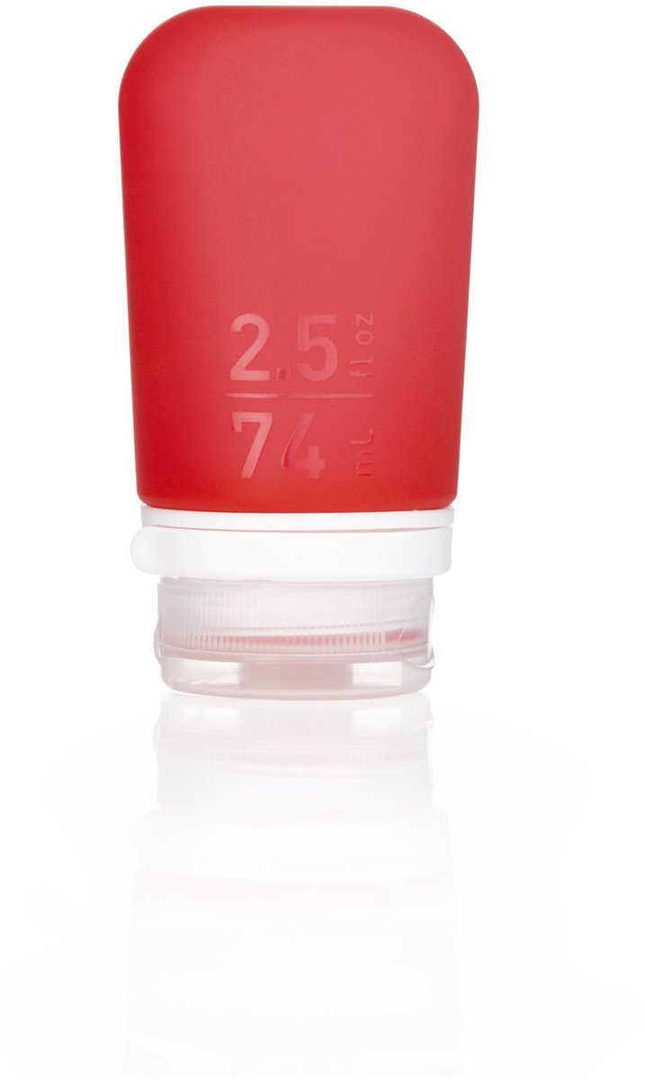 Human Gear - GoToob+ - reisflesje - flacon - herbruikbaar - lekvrij - lichtgewicht - Medium - 74ML - Red