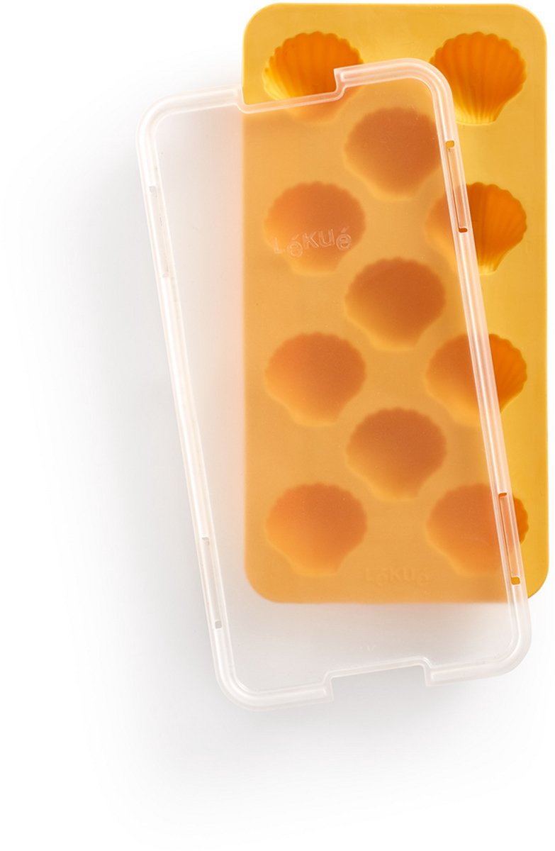 Lékué IJsblokjesvorm met deksel - Schelpjes - Yellow