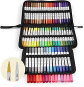 Brush Pennen - 72 Kleuren - Penseelpunt en Fineliner - Tip Penseelstift - Brush Stiften