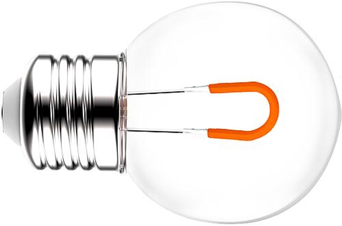 Led filament kogel - spatwaterdicht (IP44) - 0,8W - 40 lumen - E27