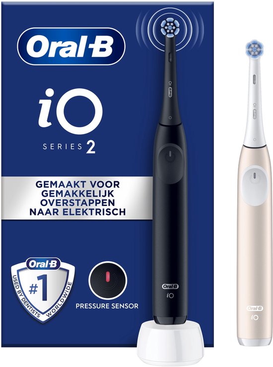 Oral-B iO2 Elektrische Tandenborstels - Night Black & Calm Pink - 2 stuks