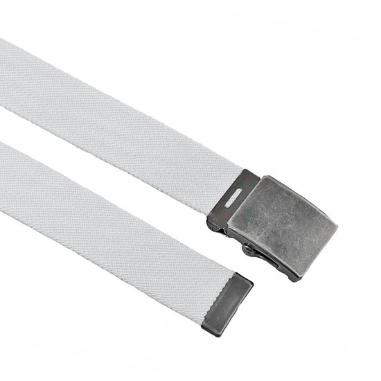 Houtkamp Work Belt Canvas Stretch - Riem de pantalon de travail ergonomique - Wit - Longueur totale 100 cm / Taille de ceinture 85