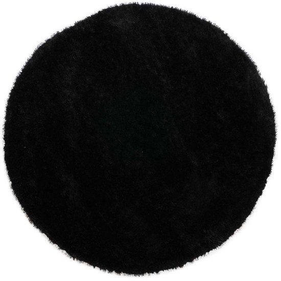 Tapis rond en velours à poils longs - Posh noir 200 cm rond