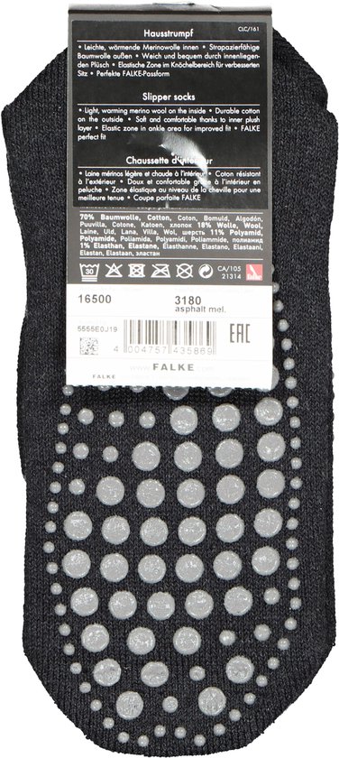Chaussettes antidérapantes FALKE Homepads pour hommes et femmes 16500