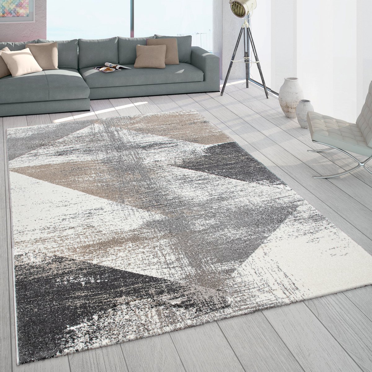 flycarpets Laagpolig Meriza Vloerkleed - Grijs
