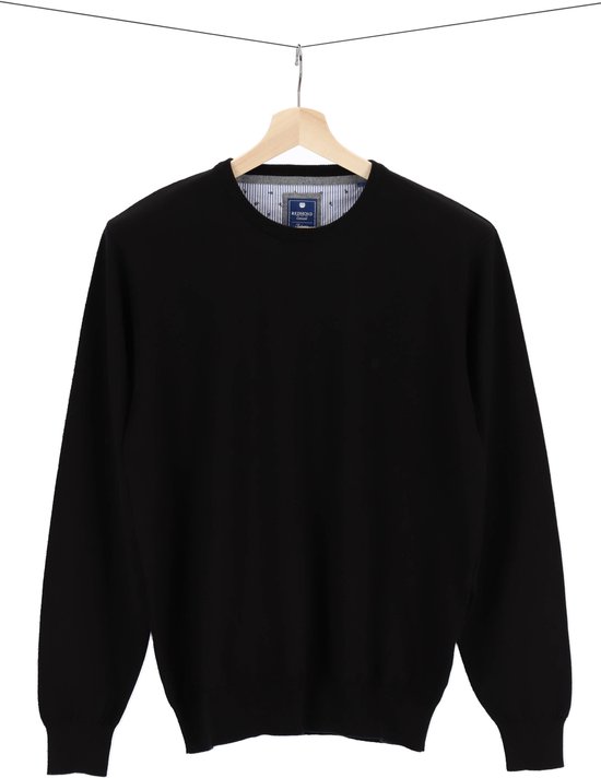 Pull homme coton Redmond - col rond - noir - Taille : M