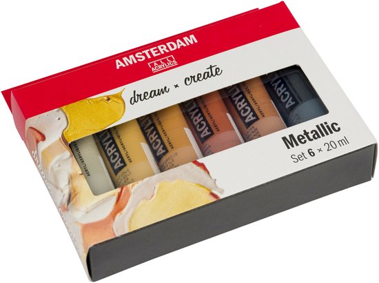 Foto: Amsterdam standard series acrylverf metallic set 6 20 ml
