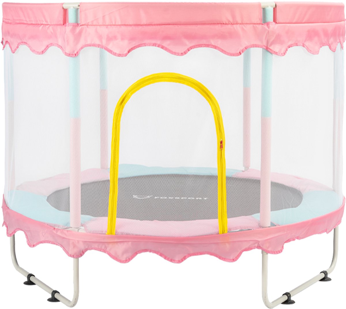 IKIDO trampoline - inclusief veiligheidsnet - 150cm - oranje - trampoline voor kinderen - huishoudelijk speelgoed - tot 100kg