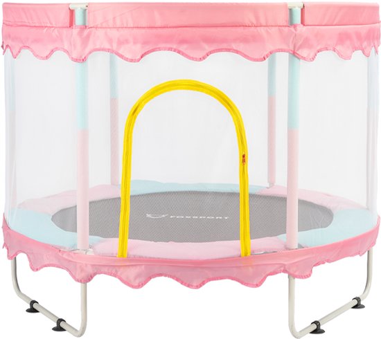 Trampoline - inclusief veiligheidsnet - 150cm - roze - trampoline voor kinderen - huishoudelijk speelgoed - tot 100kg
