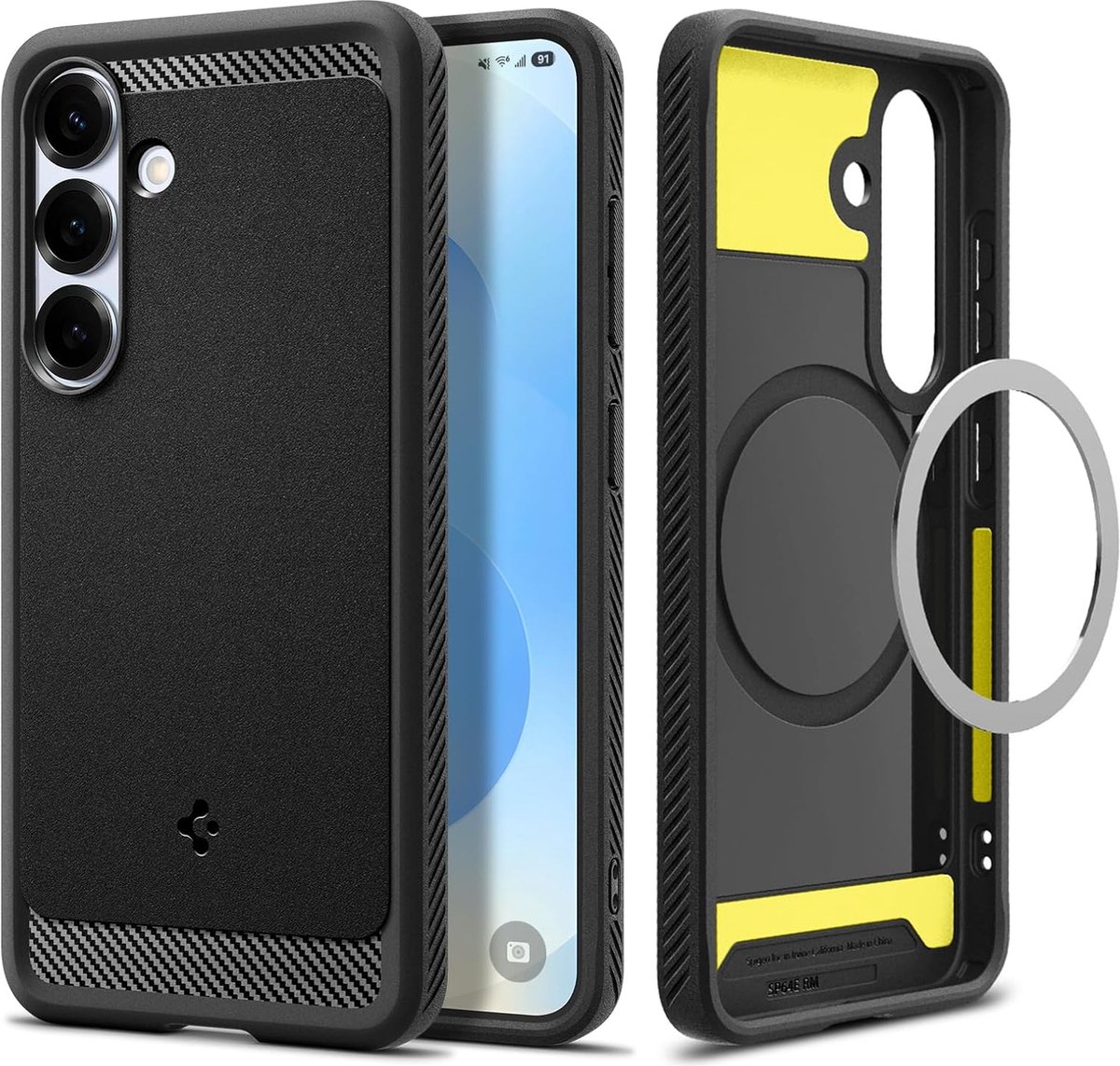 Spigen Hoesje geschikt voor Samsung Galaxy S25 - Rugged Armor MagFit - Zwart