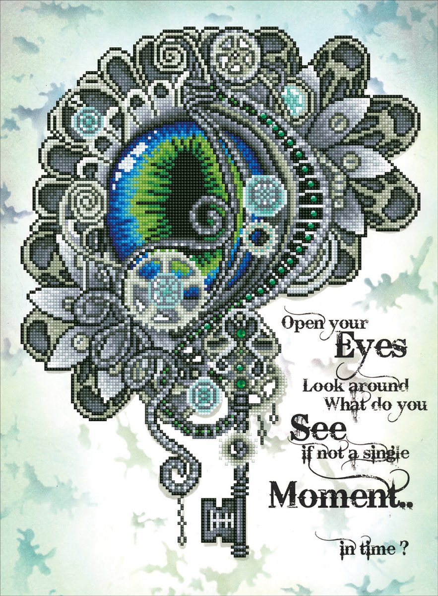 Diamond Dotz® - Diamond painting volwassenen - Mandala met oog 57 x 42cm - Ronde steentjes - Volledig pakket