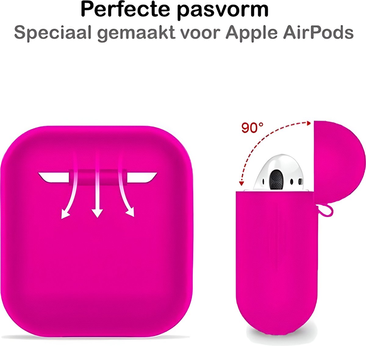 AirPods 2 hoesje siliconen soepel beschermhoes AirPods 1 case fel roze schokbestendig draadloos opladen - Afbeelding 5