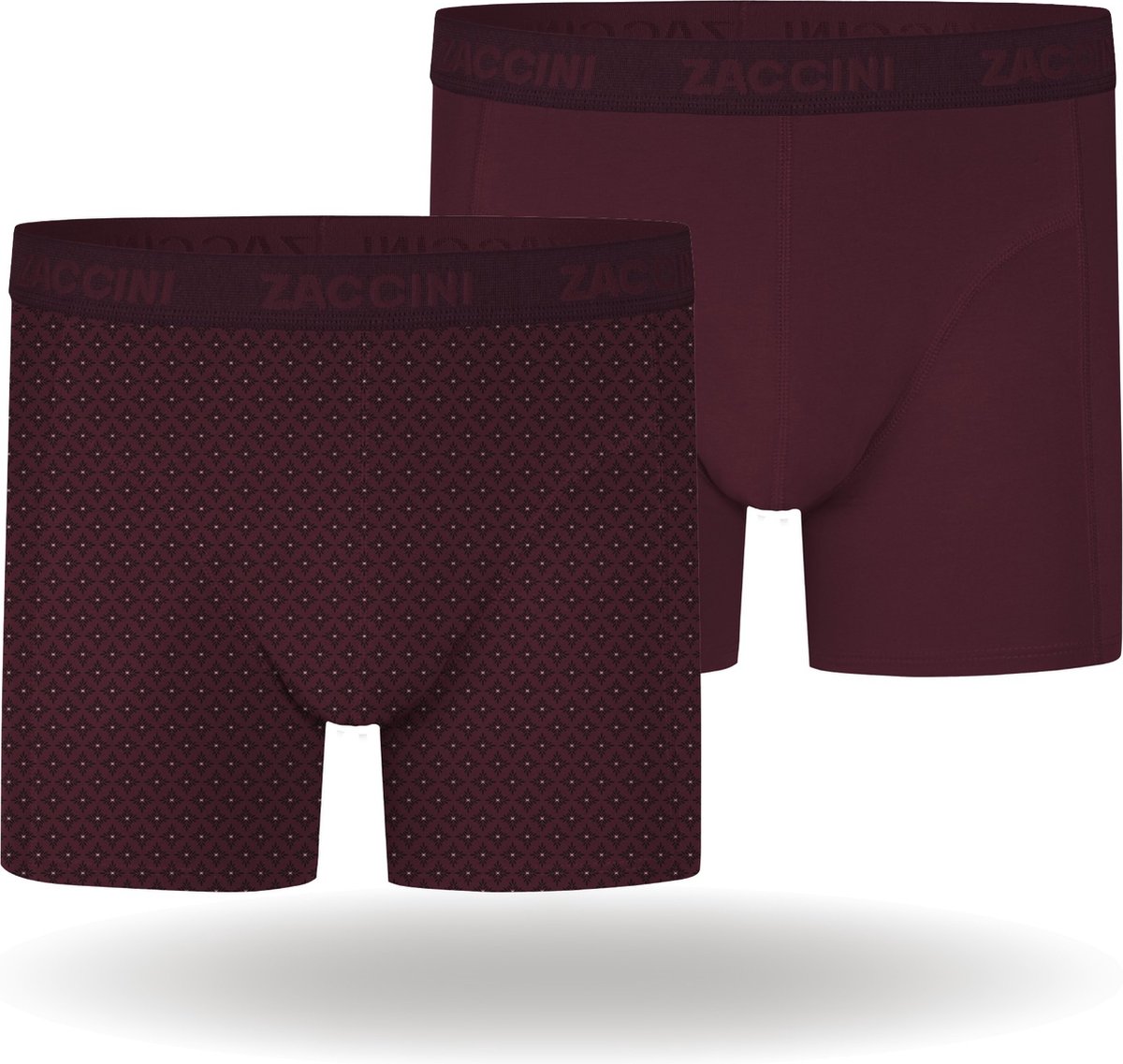 Zaccini Cotton Stretch Boxershorts - Rood - 2 stuks - Heren onderbroeken - Boxer - 95% Katoen - Maat XL