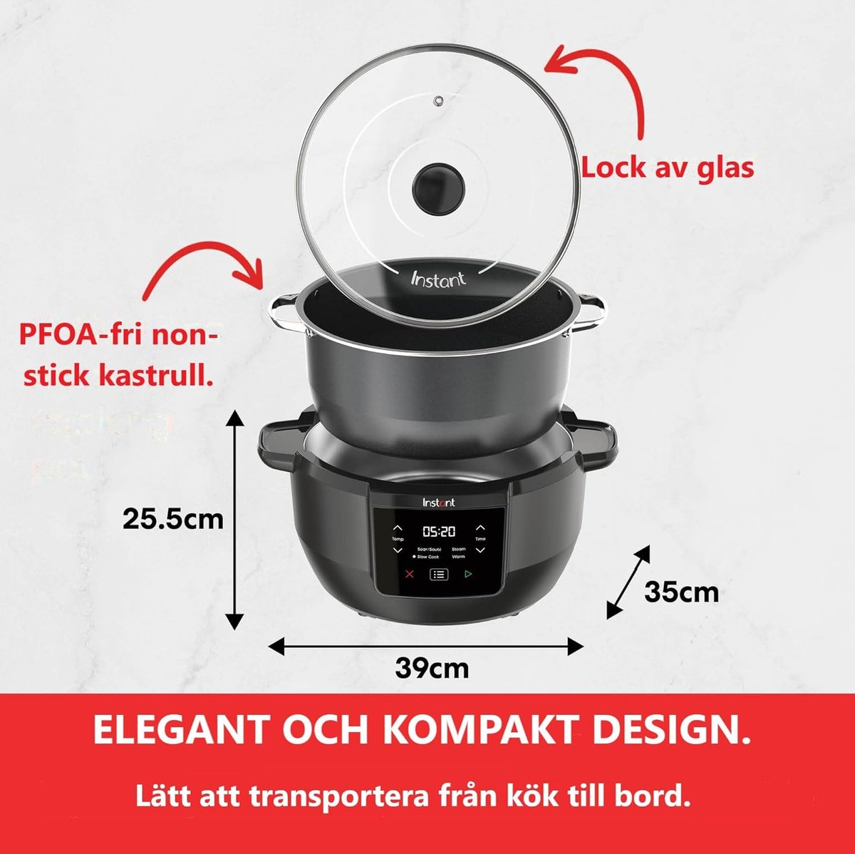Afbeelding 3 van Slowcooker met Timer - Programmeerbare slowcooker - Elektrische slowcooker - Digitale slowcooker - Binnenpan - Eten