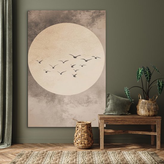 Tableau aluminium 120x180 cm - Décoration murale métal - Vogel - Beige - Japandi - Décoration murale métal salon - Décoration industrielle - Photo sur dibond - Accessoires industriels chambre