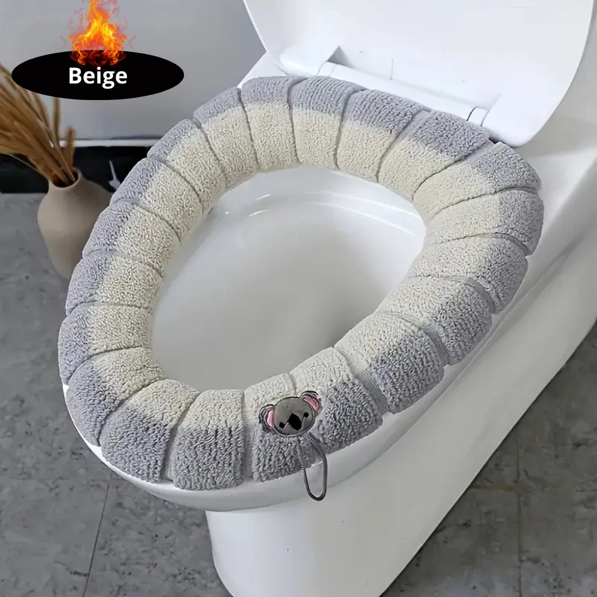 Nivard Wasbare Toiletbril Cover - Wc Bril Hoes - Toiletbril - Wc Deksel - Toiletafdekking - Verwarmde Wc Bril - Beige