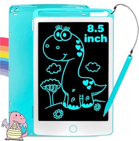 Foto: Digitaal notitieblok lcd schrijftablet met stylus elektronisch grafisch tekenen uitwisbaar draagbaar kladblok voor kinderen leren kleur blauw roze zwart