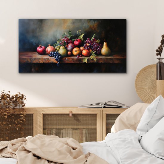 Tableau aluminium 80x40 cm - Décoration murale métal - Rustique - Nature morte - Fruits - Décoration murale métal salon - Décoration industrielle - Photo sur dibond - Accessoires industriels chambre