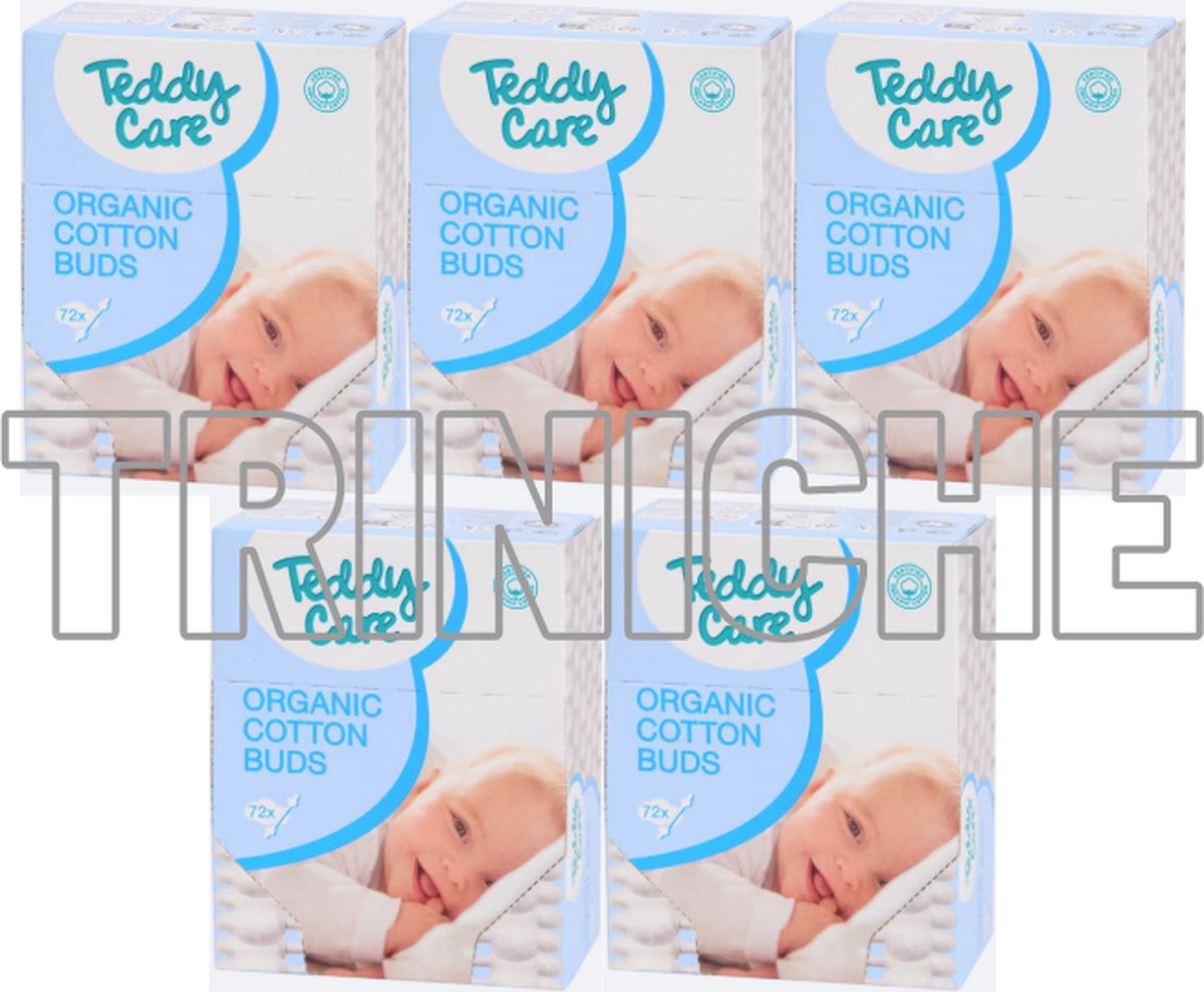 Goedkoopste Wattenstaafjes Speciaal Voor Baby's - 5 x Doosje 72 Stuks - Babyvriendelijk - 100 Katoen - Schone Oortjes Baby