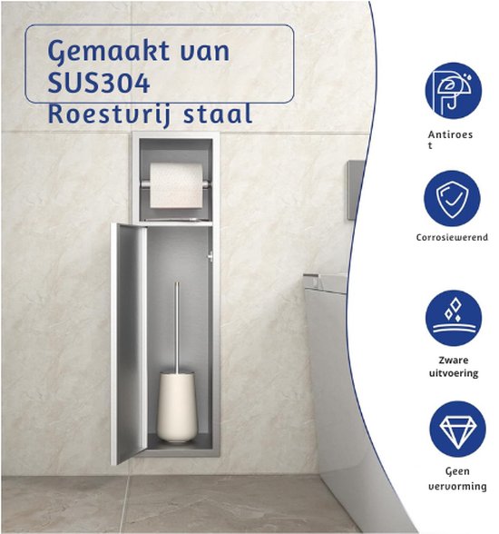 Clou Slim toiletrolhouder RVS geborsteld