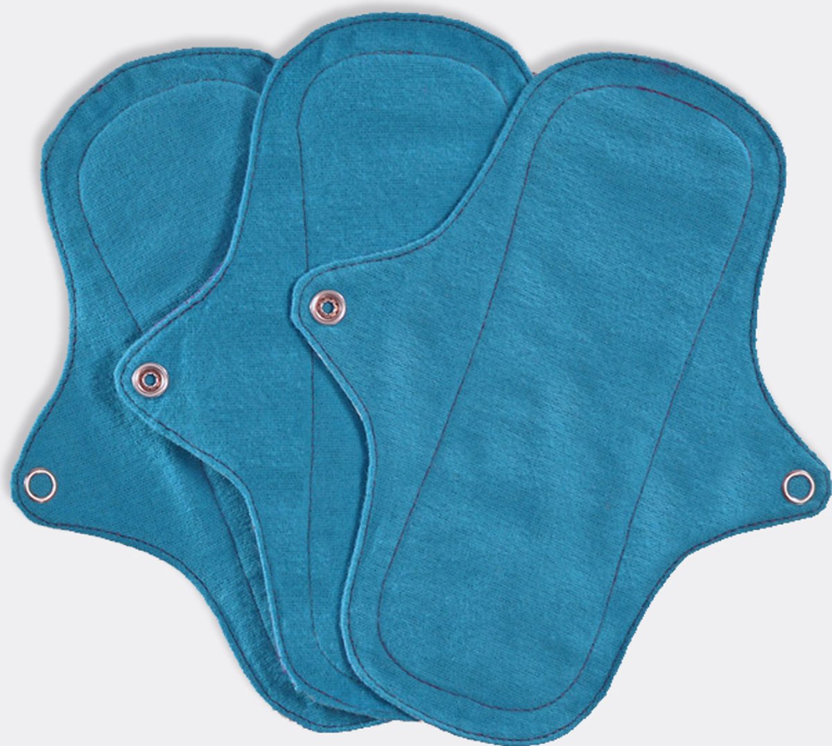 Eco Femme wasbare Inlegkruisjes 3-Pack (met pul) - 100% Biologisch Katoen - Blauw - duurzaam - herbruikbaar - wasbaar - zonder plastic