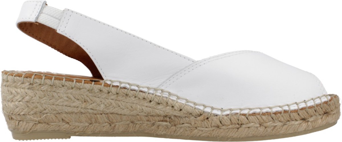 Dames leren espadrille met open neus en sleehak | BERNIA-P