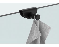 Fortifura Galeria handdoekhaak voor glaswand - geschikt voor 8mm glas - mat zwart