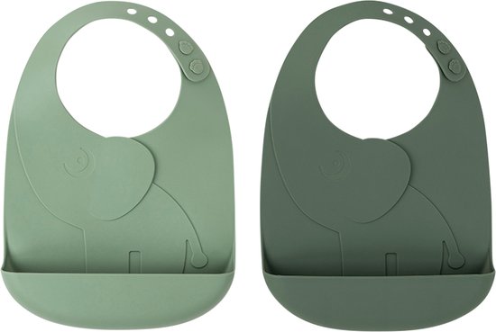 Done By Deer Bavoir Bébé En Silicone 100% Alimentaire – Grande Poche Antichute – Design Cactus & Animaux – Lavable Et Robuste