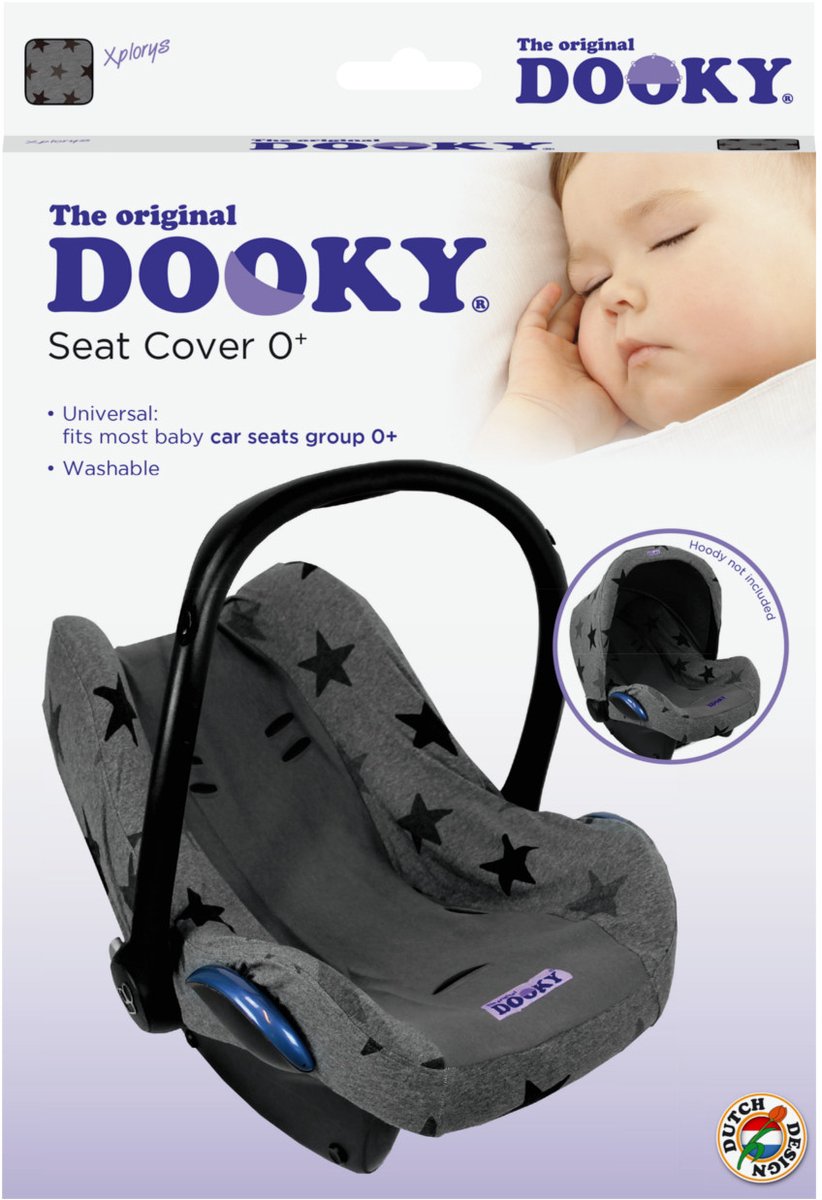 Dooky Seat Cover 0+ Autostoel hoes Grey Star - Universele Autostoelhoes Maxi Cosi CabrioFix, Maxi Cosi hoes Pebble, Maxicosi hoes, Cybex en meer - Autostoelhoes Baby Universeel – foto 8