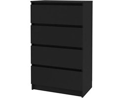 Compact Zwart Ladenkastje - Functioneel Design - Geschikt Voor Slaapkamers en Kantoor