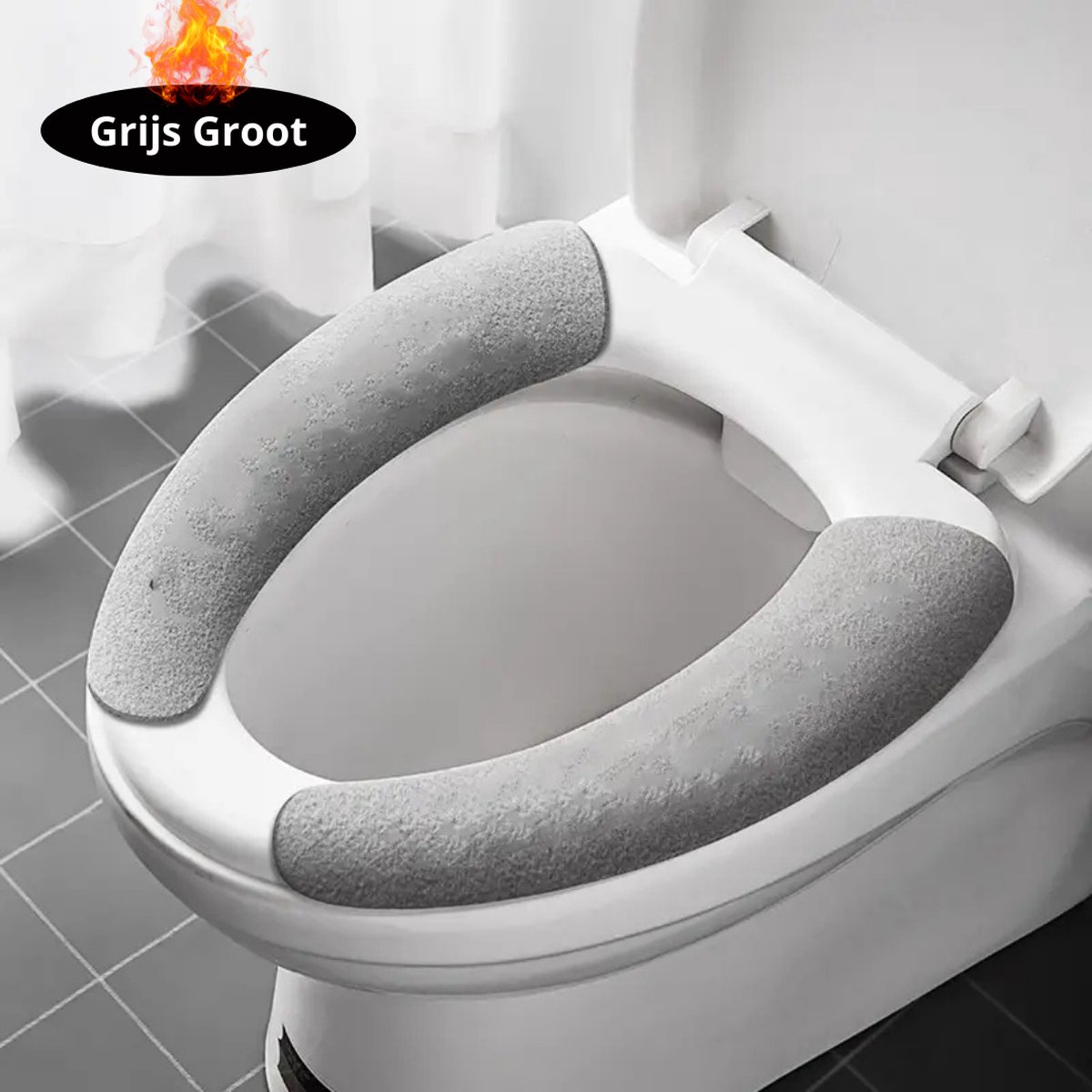 Nivard Wasbare Toiletbril Cover - Wc Bril Hoes - Toiletbril - Wc Deksel - Toiletafdekking - Verwarmde Wc Bril - Grijs