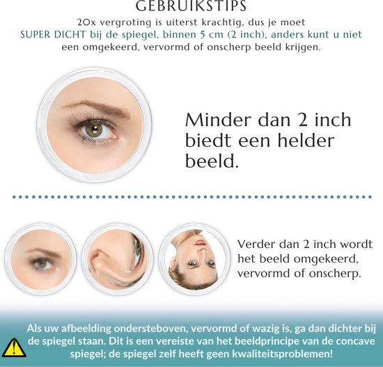 Vergrootspiegel met licht,20X/1X dubbelzijdig tafelblad draagbare