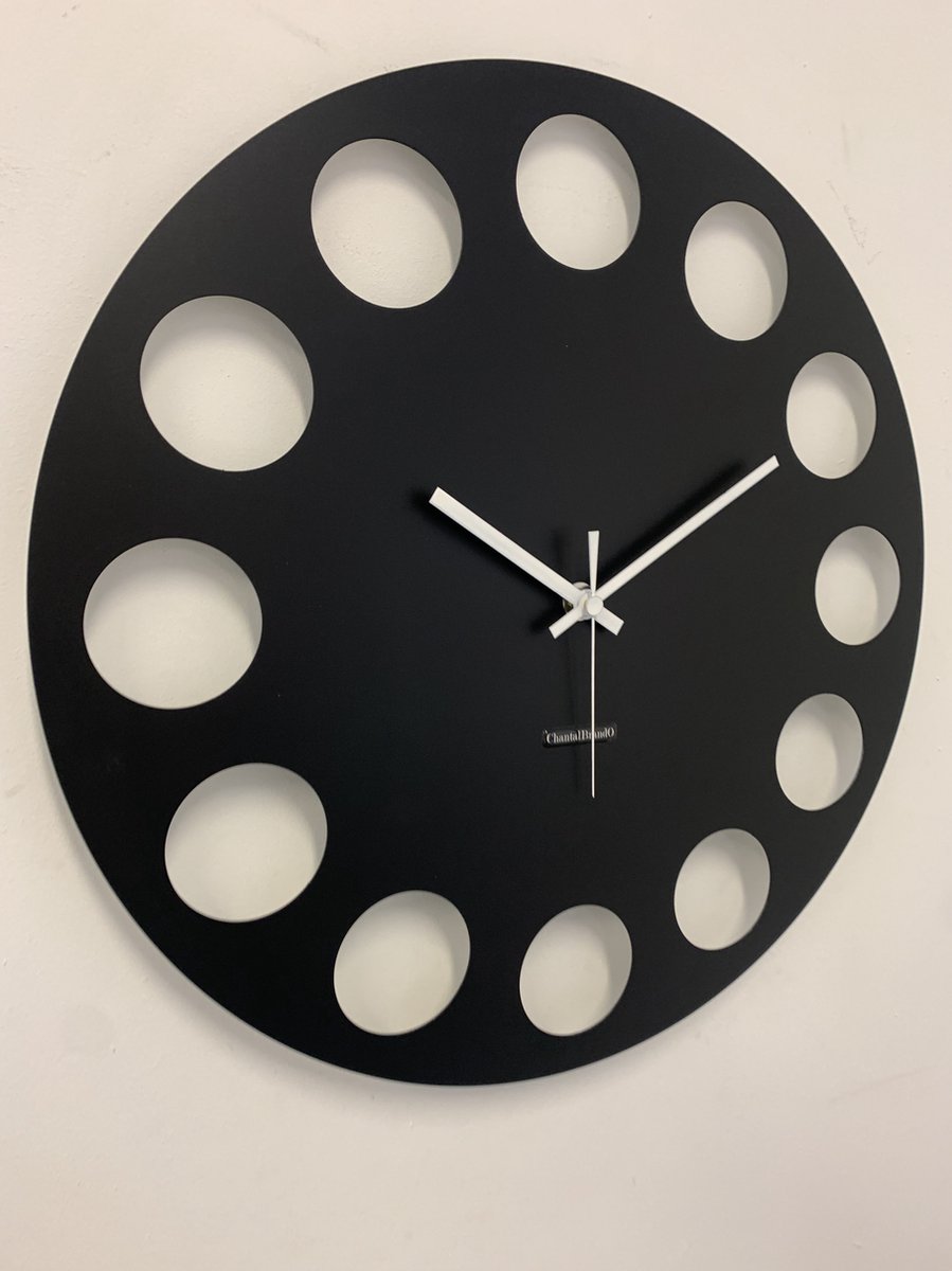 ChantalBrandO Wandklok MARAVAL Black XL Modern Design