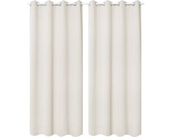 oCreon VH5865cm-2 Verduisterende Gordijnen 135x245 cm - Gebroken Wit - Set van 2 - Woonkamer/Slaapkamer